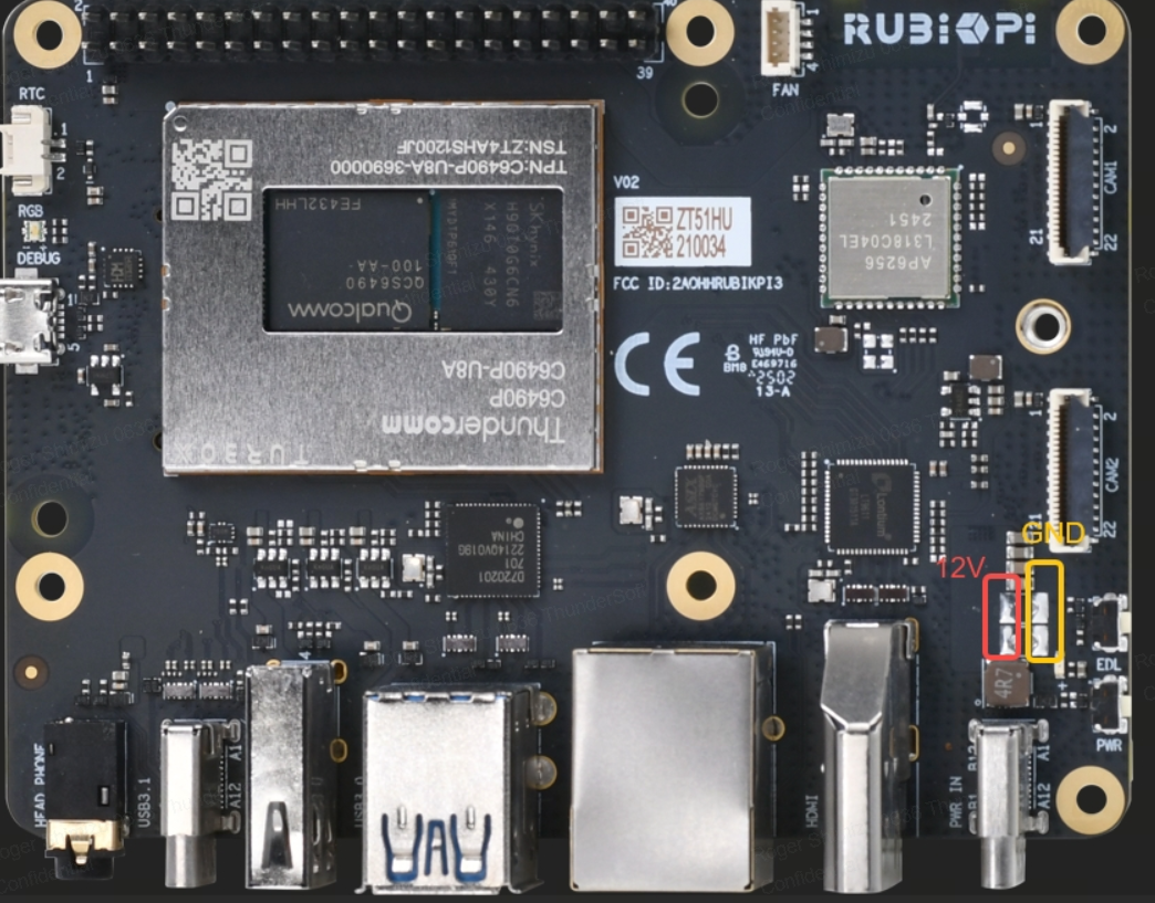 5V and GND connections